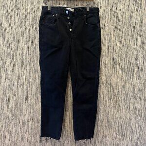 Black cropped high waisted Re/Done jeans size 29